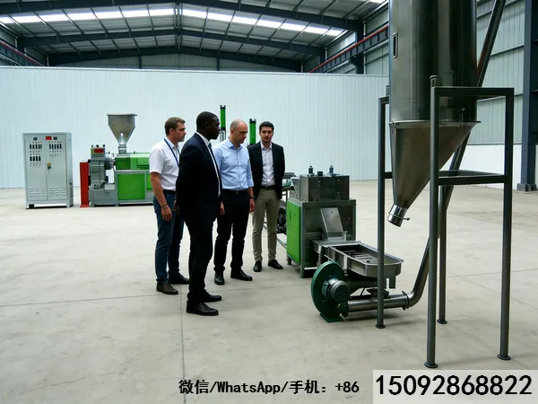 海兴村高债赌徒客户见证塑料造粒机的成功，港口塑料包装垃圾变钱