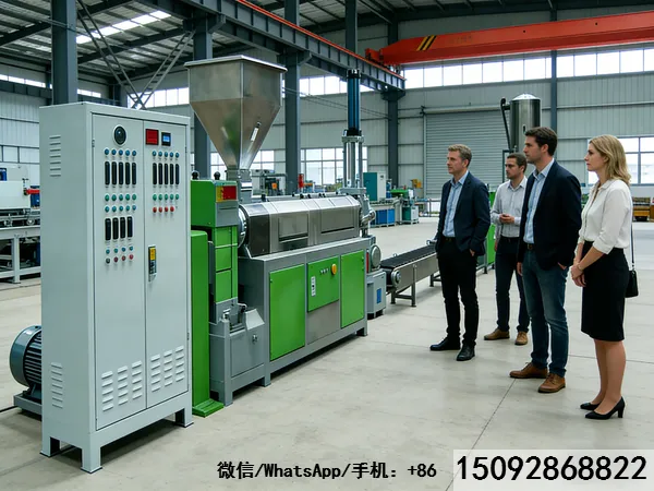 Ligne de granulation pour recyclage de plastique post-consommation – Système double étage haute efficacité pour usage industriel (200-500 kg/h)