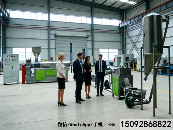 Granulateur plastique modèle 210 trois machines : Ligne de recyclage et régénération plastique performante et basse consommation