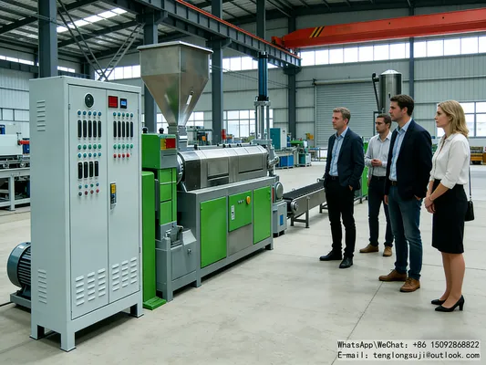 High-Capacity Double-Stage Plastic Granulator – CE Certified PP/PE Pelletizing Line with Auto Feeding System