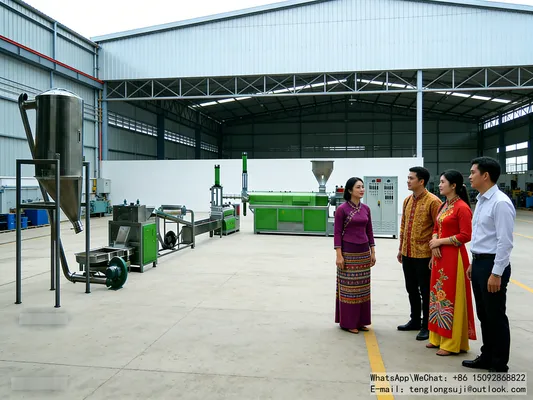 250 Type Three-Machine Integrated Plastic Granulator | Large-Scale Waste PE/PP Recycled Granule Complete Production Line
